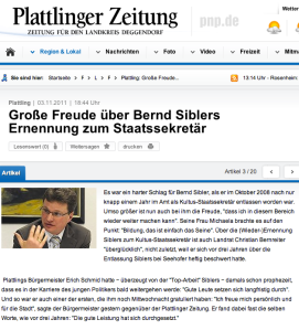 Plattlinger Zeitung, 3. November 2011
